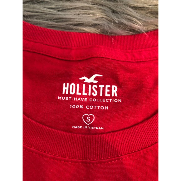 new hollister red floral crop tee t-shirt size small - Picture 3 of 3